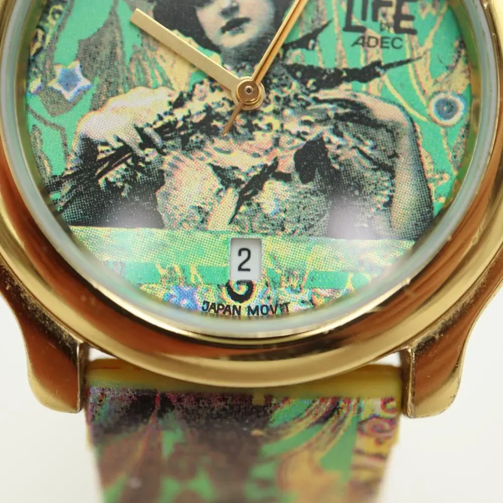 Vintage ADEC by Citizen Life Collection 36mm Watch Yellow Green Limited 7,777